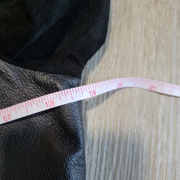 TRIA Women's Black Leather Jacket Zip Suede And Leather Size Medium Lined EUC - Picture 10 of 14